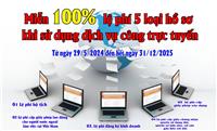 Image: Miễn 100% lệ phí 5 loại hồ sơ khi sử dụng dịch vụ công trực tuyến